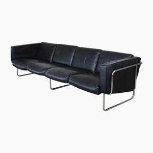 Four Seater Leather Sofa by Hans Eichenberger for Strässle, Switzerland