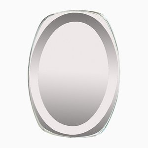 Specchio ovale vintage in bronzo, Italia