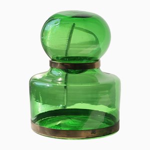 Vaso vintage in vetro di Murano verde