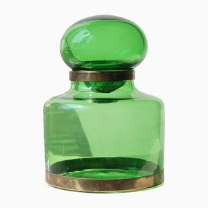 Jarrón vintage de cristal de Murano verde