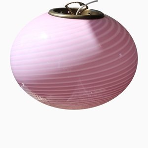 Vintage Murano Vetri Deckenlampe aus Kaugummi in Rosa