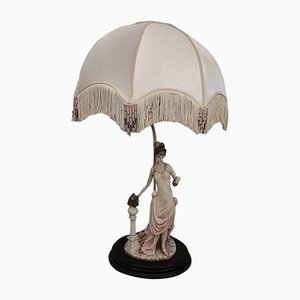 Vintage Table Lamp with Lady Figurine