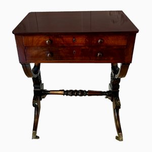 Antique Regency Freestanding Figured Mahogany Centre Table