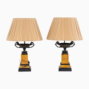 19th Century Table Lamps with Tazza Decor, Set of 2