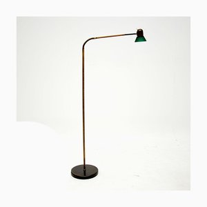 Vintage Brass and Glass Reading Lamp, 1970s
