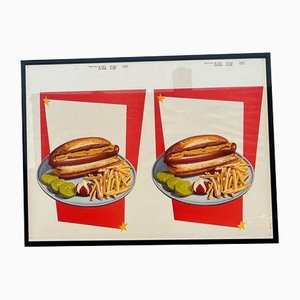 Vintage Hot Dog Diner Poster, 1950s