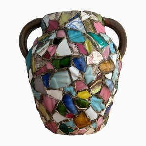 Large French Mosaic Vase
