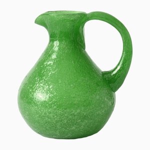 Green Pulegoso Glass Vase from Seguso