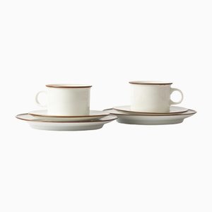 Vintage Porcelain Domino Coffee Cups by Anne Marie Trolle for Royal Copenhagen, 1970s, Set of 2