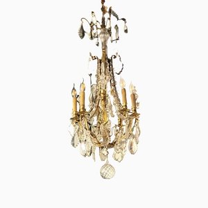 French Pampilles Chandelier in Glass