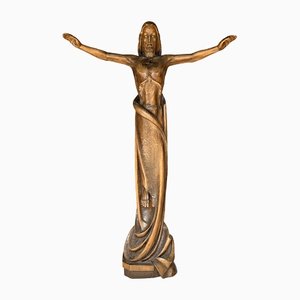 Hans Heinzeller, Figura de Cristo grande, años 60, Escultura de madera de tilo