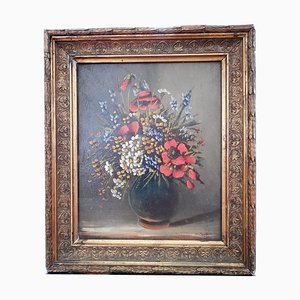 Still Life with Flowers, Late 19th Century, Gouache, Framed