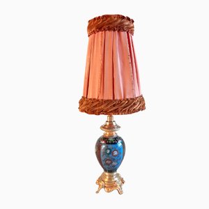 Small Napoleon III Lamp in Cloisonné and Gilded Bronze