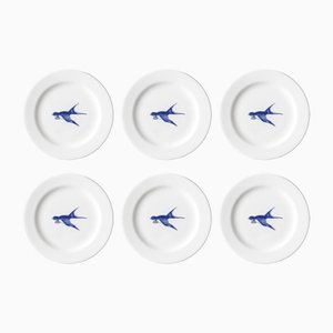 Plates with Swallow by Piero Lissoni for Shoenhuber Franchi, Set of 6