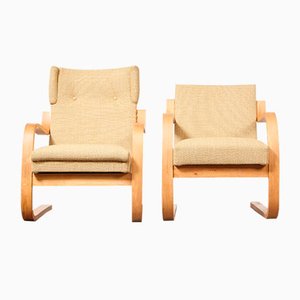 Sillones 401 y 402 de Alvar Aalto para Artek, años 40. Juego de 2