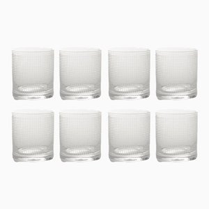 Square Glasses by Elisa Ossino for KnIndustrie, Set of 8