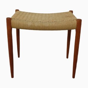 Model 80A Teak Papercord Ottoman by Niels Otto Moller for J.L. Møllers, 1960s