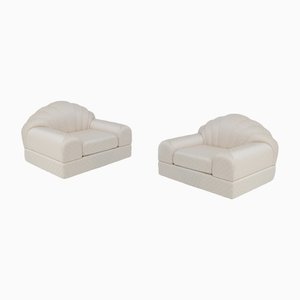 Set of Vintage White Salon Armchairs by Alain Delon for Maison Jansen