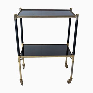 French Wood and Brass Table Trolley, 1960s
