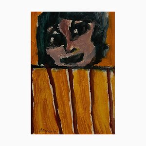 Mino Maccari, Figure, 1960s, Oil on Canvas, Framed