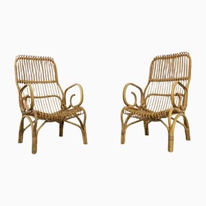 Armchairs in Bamboo, Set of 2