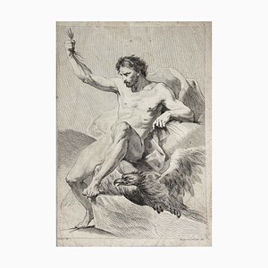 J J Pasquier, Man with Eagle, 18th Century, Engraving