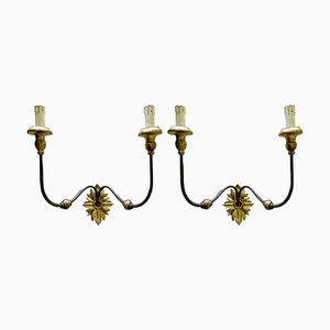 Italian Wall Lights in Forged Iron, 1700s, Set of 2