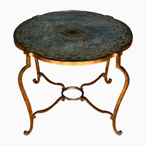 Gueridon Iron Pedestal Side Table, 1940s