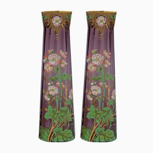 Art Nouveau Floral Legras Vases, 1900s, Set of 2