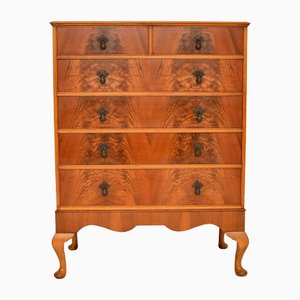 Large Antique Figured Walnut Chest of Drawers
