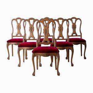 Oak Ball & Claw Dining Chairs, Set of 6