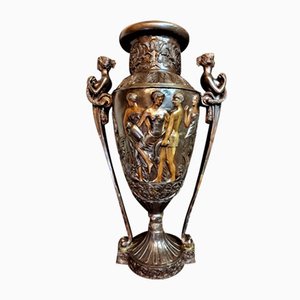 Art Nouveau Bronze Vase, France, 1890s