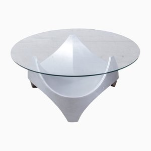 Vintage Space Age Glass Coffee Table from Opal Möbel