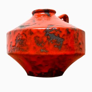 Brutalistische deutsche Mid-Century Fat Lava Keramik Ufo Vase, 1960er