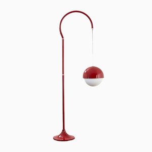 Lámpara de suelo modelo 5055 de metal rojo con sistema Ups and Down de Luigi Bandini Buti para Kartell
