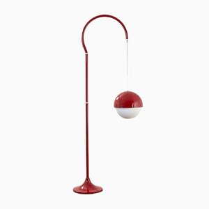 Model 5055 Red Metal Ground Lamp with Ups and Down System by Luigi Bandini Buti for Kartell