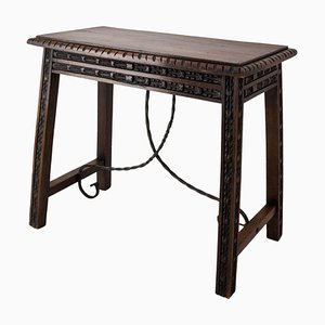 Spanish Alder and Iron Side Table, 1900s