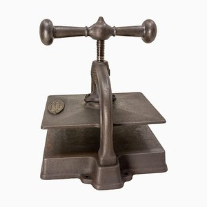 Antique Cast Iron Industrial Book Press, France, 1880s