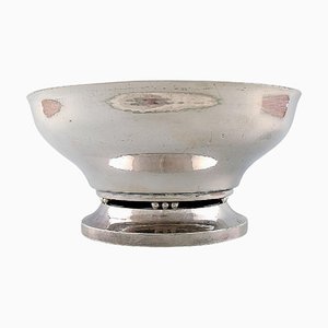 Cuenco grande de plata esterlina con borde perforado de Georg Jensen