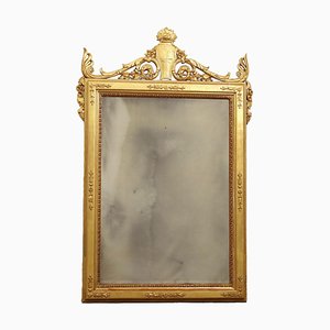 Specchio in legno dorato intagliato, metà XIX secolo