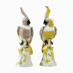 19th Century Meissen Porcelain Parrot Figurines, Set of 2