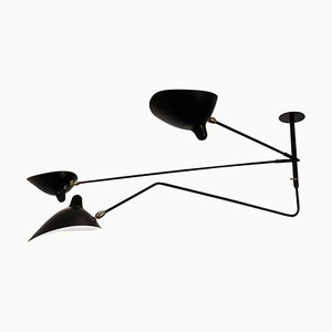 Lámpara de suspensión en negro de Serge Mouille