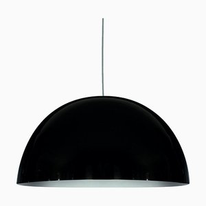 Large Sonora Suspension Lamps in Black by Vico Magistretti for Oluce