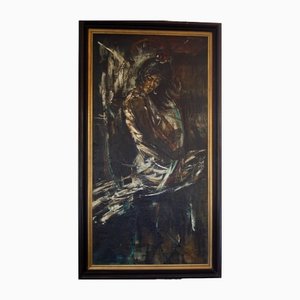 Roland Cassiman, Large Belgian Painting of Maria Albaicin, 1968, Oil on Canvas, Framed
