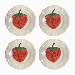 Fragola Dessert Plates from Popolo, Set of 4