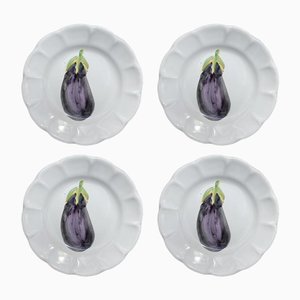 Aubergine Appetizer Plates from Popolo, Set of 4