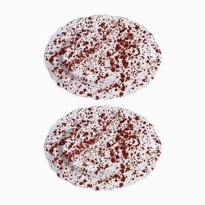 Terracotta Foncé Oval Plates from Popolo, Set of 2