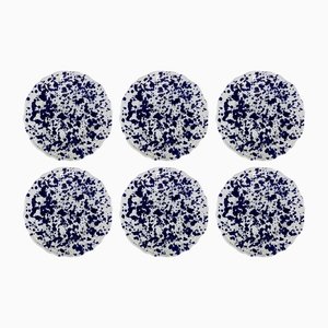 Points Bleu Dinner Plates from Popolo, Set of 6