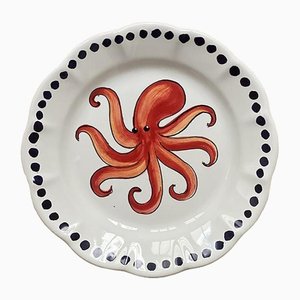 Poulpe Rouge Plates from Popolo, Set of 4