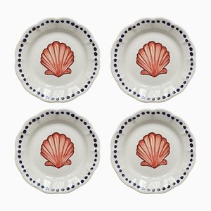 Coquille Rouge Plates from Popolo, Set of 4